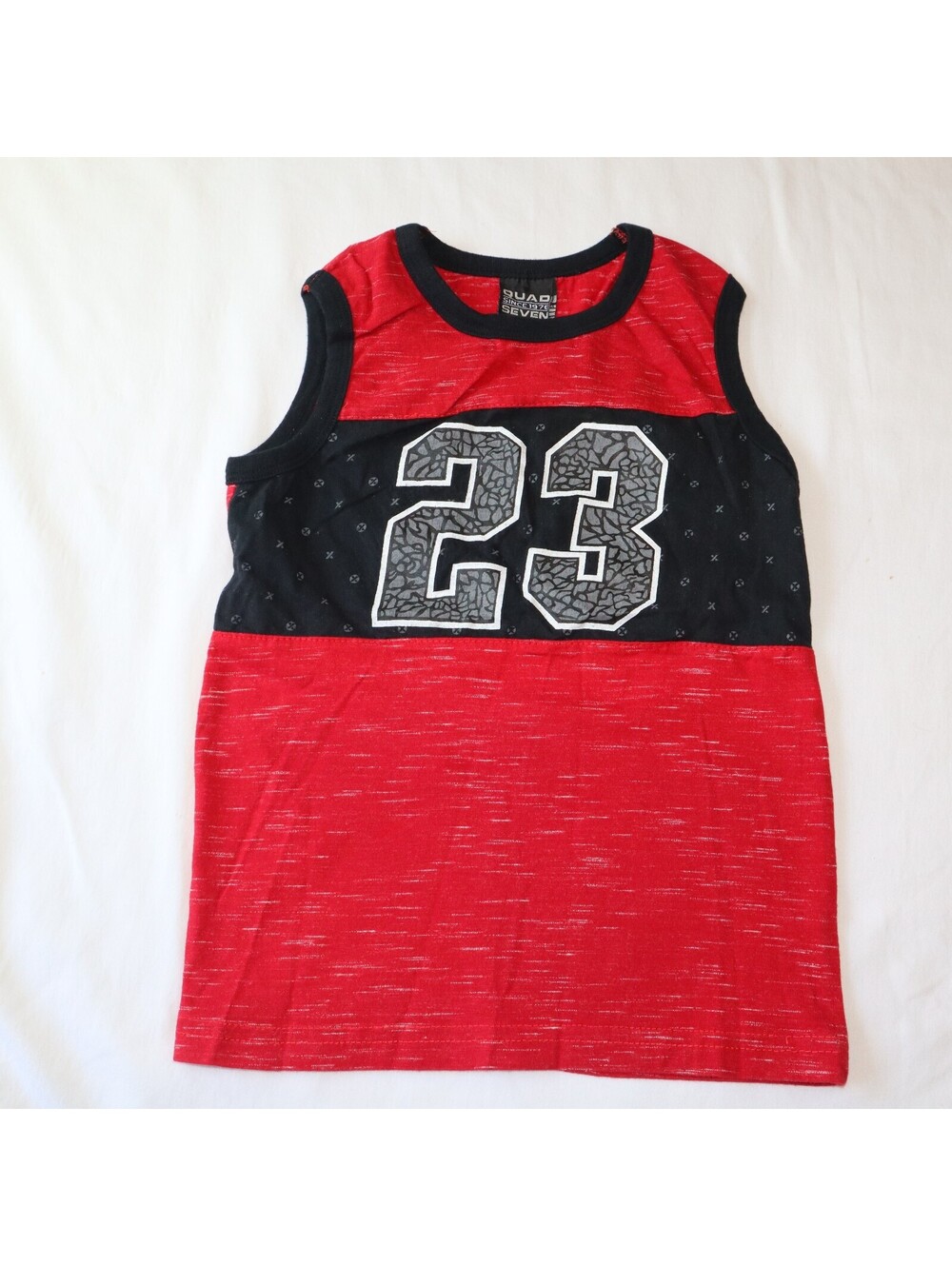 Quad Seven Boys Sleeveless Tank Top 5 6 Red Black